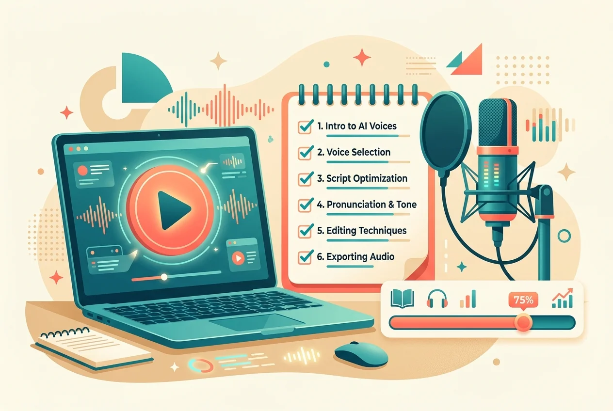 Online course AI voiceover practice